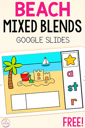 Digital Beach Mixed Blends Literacy Activity