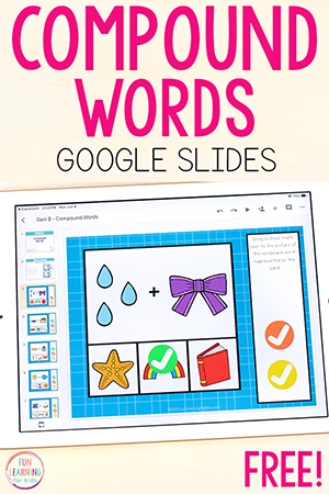 Compound Words Activity for Google Slides
