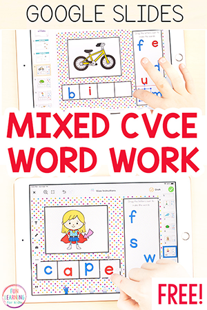 Mixed CVCe Word Building Activity for Google Slides