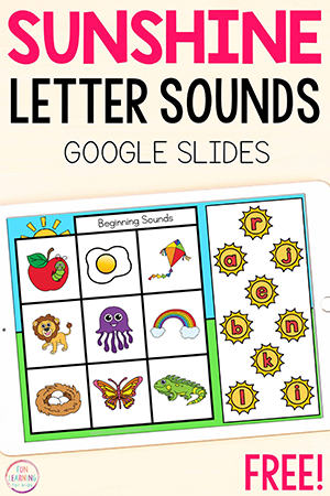 Digital Sunshine Letter Sounds Matching Activity