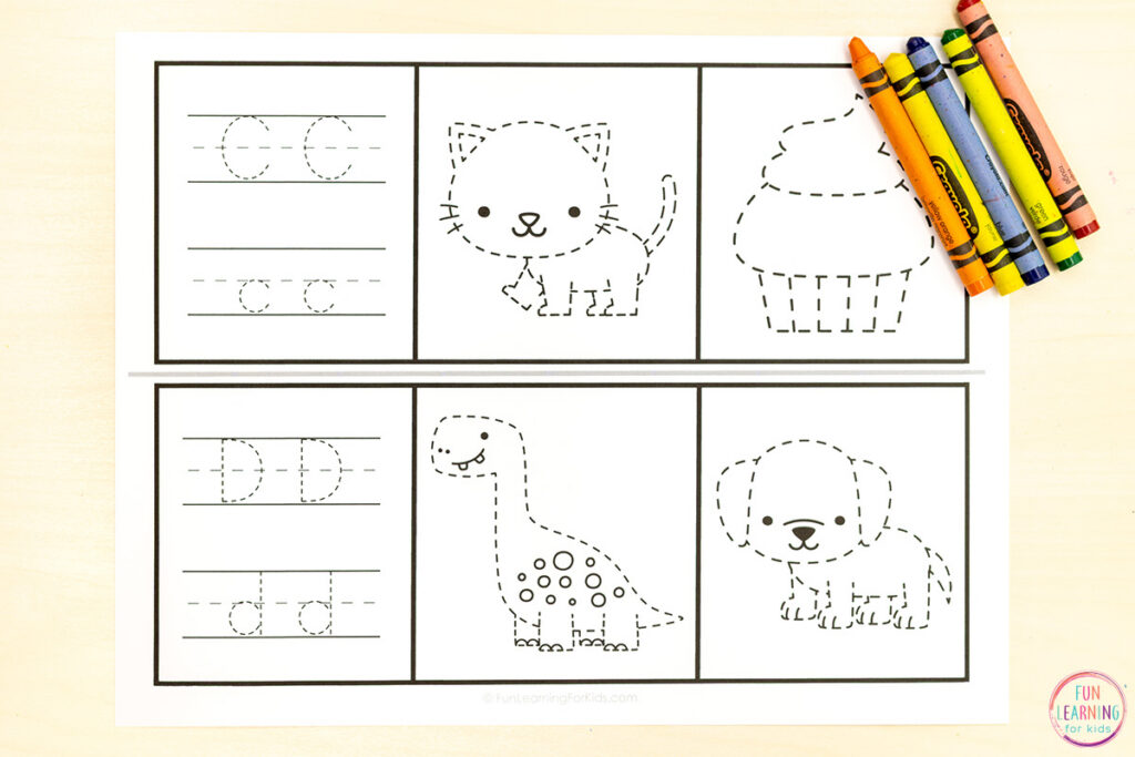 Beginning letter sounds alphabet activity sheets for kids who are learning letter sounds and letter recognition.