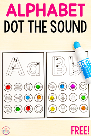 Dot marker beginning sound alphabet worksheets for kids.