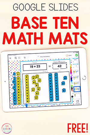 Editable Base Ten Math Mats for Google Classroom