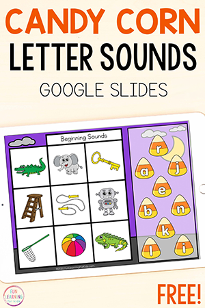 Digital Candy Corn Letter Sound Matching Literacy Activity