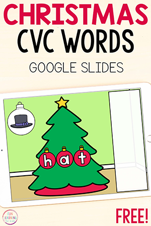 Christmas Tree CVC Word Building Digital Activity
