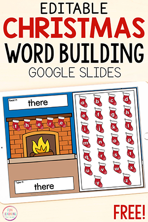 Editable Stocking Word Building Digital Activity