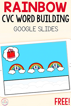 Digital Rainbow CVC Word Building Activity