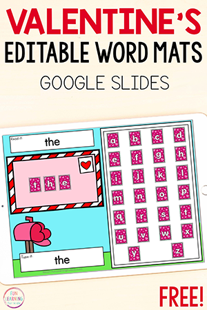 Editable Valentine’s Day Word Building Digital Word Work Activity