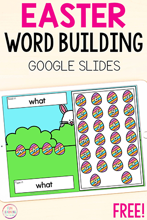 Editable Easter Word Building Digital Word Work Activity
