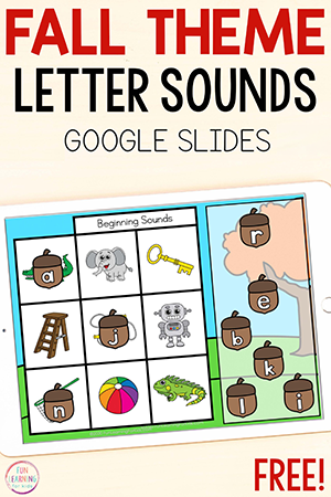 Digital Acorn Letter Sounds Matching Phonics Activity