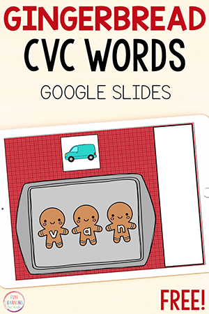 Gingerbread CVC Word Building Digital Activity