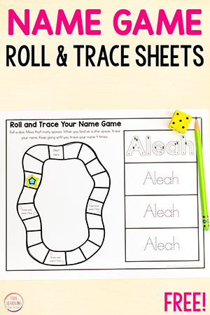 Name recognition game for kids to learn to read, write and spell their name in preschool and kindergarten.