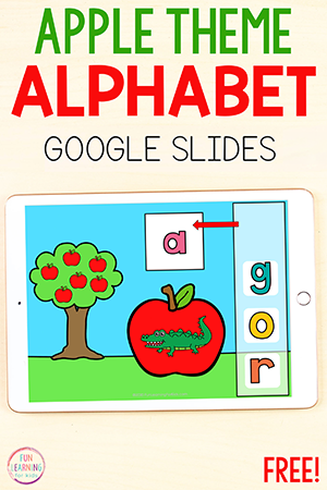 Digital Apple Beginning Sounds Activity for Google Slides