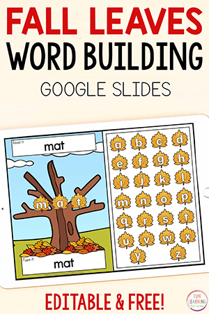Editable Fall Word Building Digital Word Work Activity