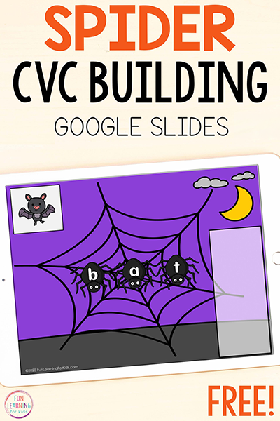 Digital Spider Web CVC Word Building Activity