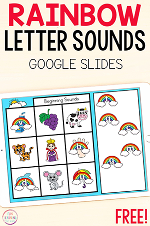Digital Rainbow Letter Sounds Matching Literacy Activity