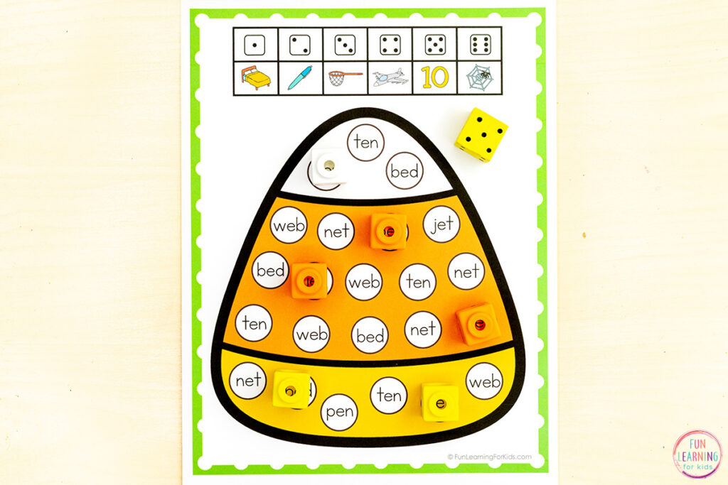 Fall CVC word reading activity that teaches phonics skills in a fun, engaging way.