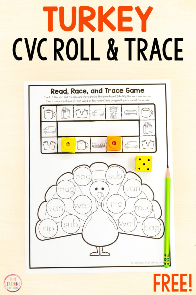 Use this turkey reading game for literacy centers and small group instruction this fall. A fun way to practice reading skills!